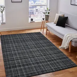 saraswatii global Charcoal & White Geometric Anti-Skid Woollen Carpet-20