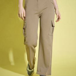 BUY NEW TREND Women Relaxed High-Rise Cargos Trousers-image-97