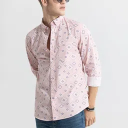 Snitch Men New Button-Down Collar Floral Printed Cotton Slim Fit Casual Shirt-image-59
