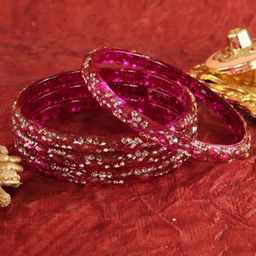 ZULKA Set Of 4 Crystal-Studded Bangles-image-91