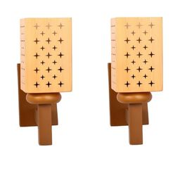 SOMIL Cream Glass Cylinder Printed Wall Lamps-image-40