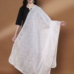 Zamour Embroidered Pure Cotton Dupatta with Sequinned-image-67