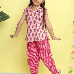 Sangria Girls Floral Printed Kurti with Dhoti Pant-picture-44