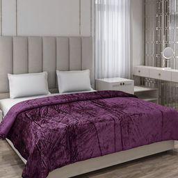 Monte Carlo Burgundy AC Room 290 GSM Double Bed Blanket-image-1