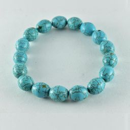 Divine souvenirs Unisex Turquoise Beaded Elasticated Bracelet-45