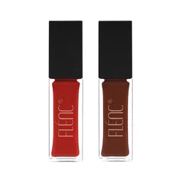 FLENC Set Of 2 Ritzy Smudge-Proof Glossy Liquid Lipstick- 10ml Each -Washington - Muscow-picture-19