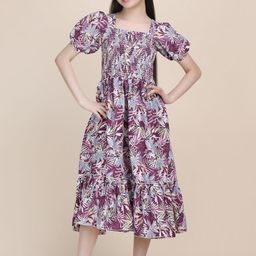 YK Puff Sleeve Crepe Formal Fit & Flare Dress-image-90