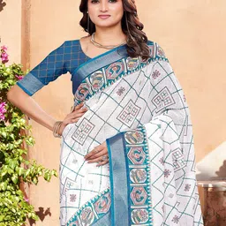 Mitera Floral Pure Cotton Saree-image-48