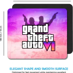 Ourrble GTA VI Mouse pad with Anti-Slip Rubber Base & Smooth Mouse Control Mousepad image 2