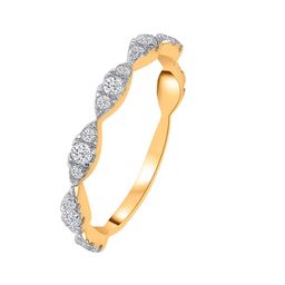 Nipura 925 Sterling Silver Gold-Plated CZ Studded Radiance Loop Stackable Finger Ring image 3