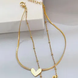 Thrillz Gold-Plated Stainless Steel Heart Shaped Anklet-27
