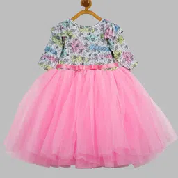 Toy Balloon kids Floral Print Flared Sleeve Fit & Flare Dress-55
