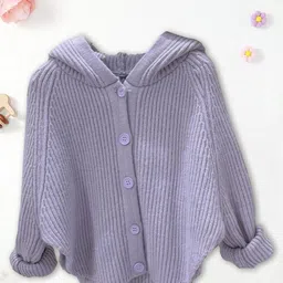 FOREVER FRIDAY Girls Ribbed Hooded Cardigan-29