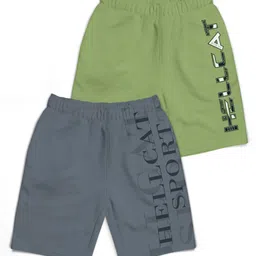 HELLCAT Boys Typography Printed Shorts-15