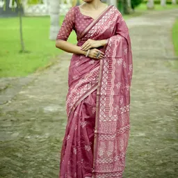 DIVASTRI Designer Block Print Saree-picture-1