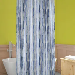 ArtzFolio White & Blue Striped Shower Curtain-image-20