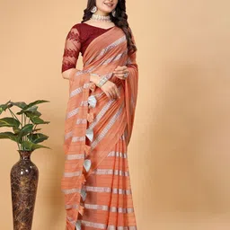 K 5 Fashion Striped Pure Georgette Saree-34