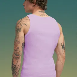 Uniplanet store Printed Cotton Innerwear Vests UVM-INSIDE-YOU-PRPL-S image 4