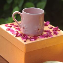 WEAVING HOMES Pink & Red Floral Printed Ceramic Cup Home Gift Set-image-67