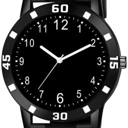 Men's analog watch with textured black dial Analog Watch - For Men Boys analog watch for men with black features-image-1
