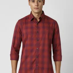 Van Heusen Sport Men Spread Collar Checked Cotton Slim Fit Casual Shirt-image-54