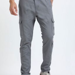 THE BEETEL HOUSE Men Relaxed Lazy Linen Utility Cargo Trousers-image-87