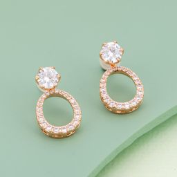 Kushal's Fashion Jewellery Rhodium-Plated Classic Zircon Drop Earrings-image-44
