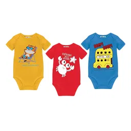 Toddylon Unisex Pack Of 3 Printed Bodysuits-image-82