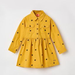 Blue Giraffe Polka Dot Embroidered Shirt Mini Dress-picture-4
