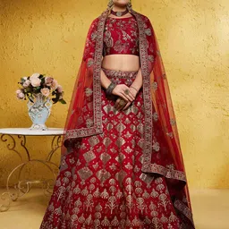 DIVASTRI Embroidered Semi-Stitched Lehenga & Unstitched Blouse With Dupatta-picture-34