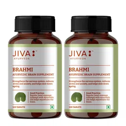 Jiva Set Of 2 Ayurvedic Brahmi Brain Supplements - 120 N Tablets image 1