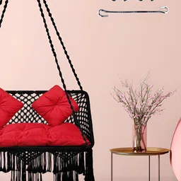 Swingzy Black & Red Hammock Hanging Swing WithCushion-18