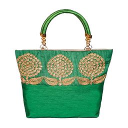 prettykrafts Floral Embellished Structured Handheld Bag-1