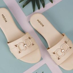 Mochi Women Open Toe Flats with Buckles-picture-57