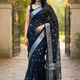 VILLE FASHION Woven Design Zari Kota Saree-picture-47