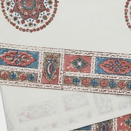 Fabindia Cerise Pink & White Floral Printed Pure Cotton Table Runner-image-103