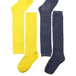 NESKA MODA Kids-Unisex Set Of 2 Knee Length Cotton Socks-85