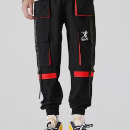 REVAGO Men Colourblocked Relaxed-Fit Joggers Cargo Pants-image-35