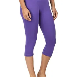 rocksy 3/4th Capri leggings Women Purple Capri-picture-0