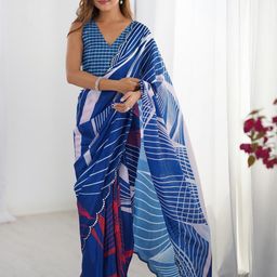CaniBani Blue Silk Blend Sarees-24