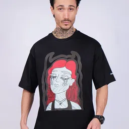 abnorml. Unisex Graphic Printed Round Neck Oversized T-shirt-51