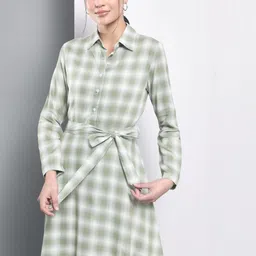 CORSICA Women Checked A-Line Mini Dress-image-14