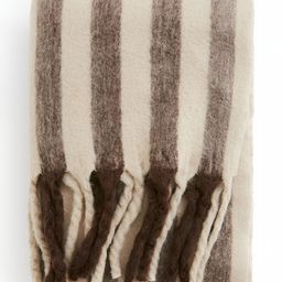 H&M Beige & Brown Patterned Wool-Blend Blanket image 4