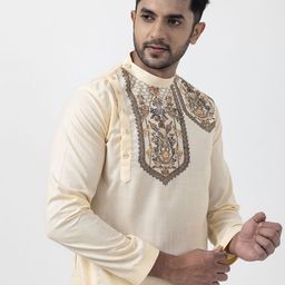 DEVOILER Men Ethnic Motifs Printed Regular Kurta with Pyjamas image 3