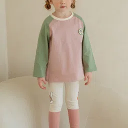 LULU & SKY Girls Colourblocked Mid-Rise Ankle-Length Leggings-image-41