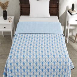 Myntra Elegant Homes Blue 180 GSM Ethnic Motifs Cotton AC Room Single Bed Dohar-picture-41