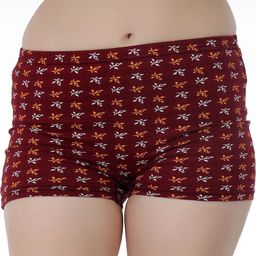 Womens Cotton Printed Mid Rise Boy Short Panty - SN3863-image-92