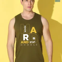 WOOSTRO Pack Of 2 Printed Super Combed Cotton Gym Vests VWS26(HARD OLIVE)(ENJOY LGTGREEN)-image-79