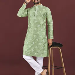 WELL TEX Men Embroidered Sequinned Kurta-image-19
