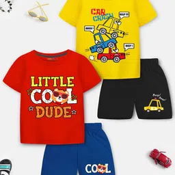 YK X Trampoline Boys Pack Of 2 Graphic Printed T-shirts With Shorts-15